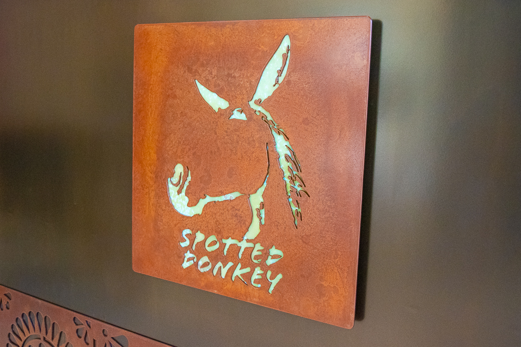 Spotted Donkey hostess stand